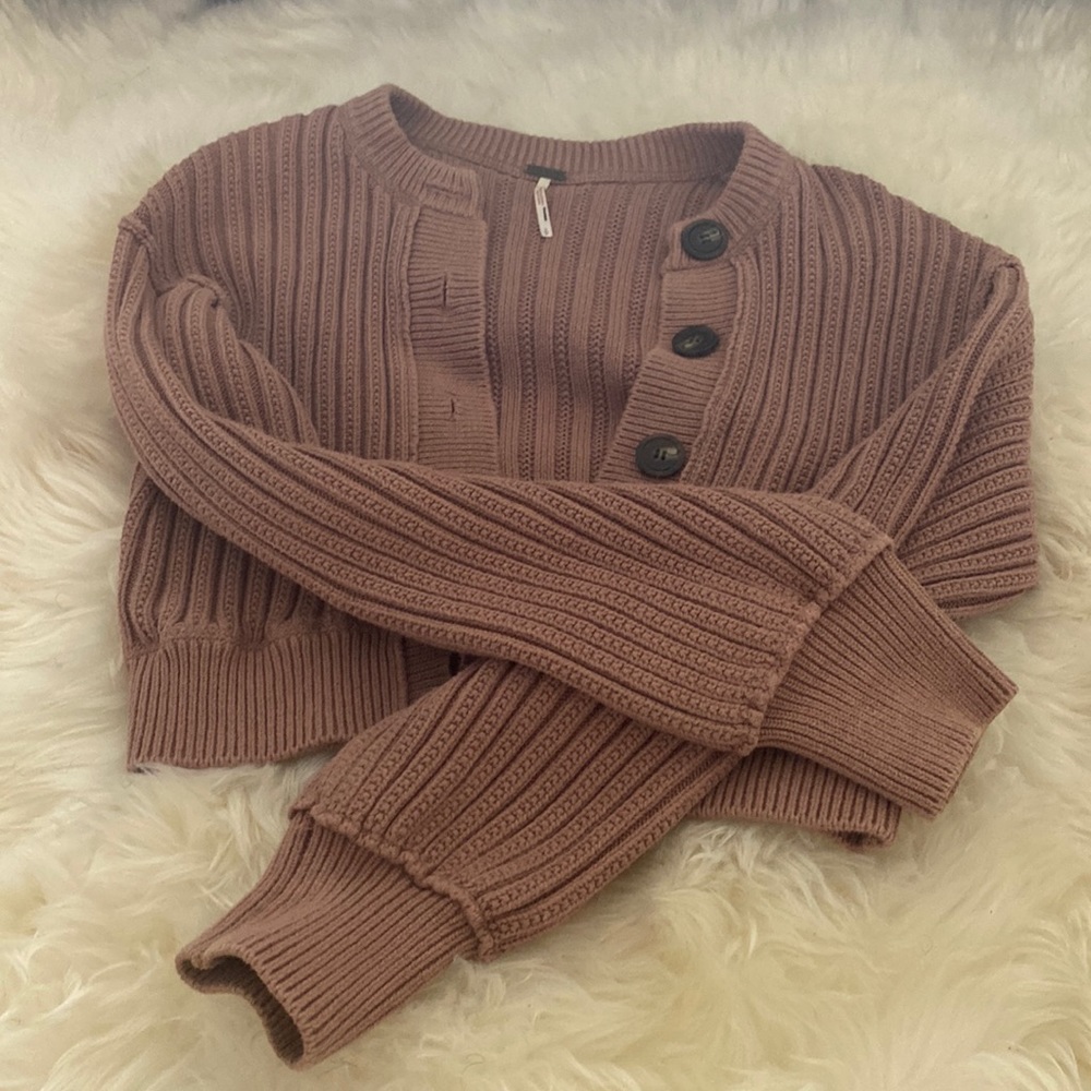Free people knit cropped cardigan
